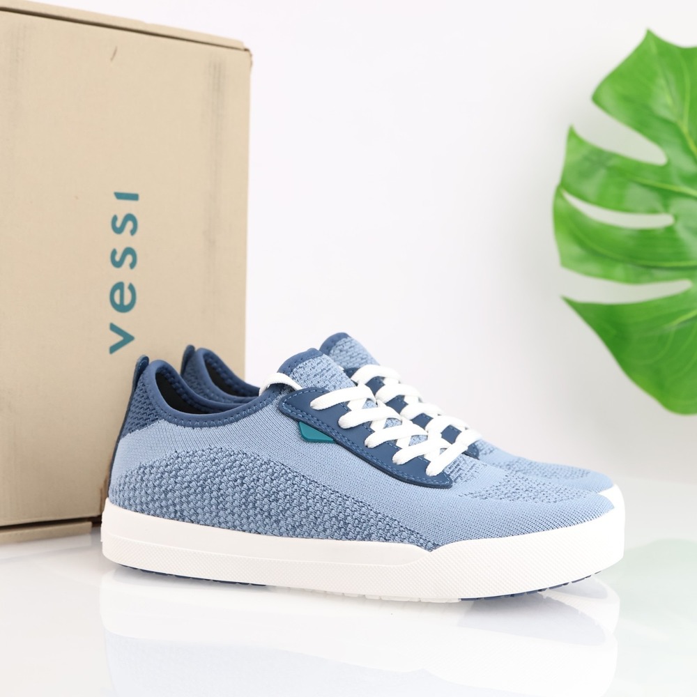 Vessi Womens Weekend 1.5 Sneakers Size 7 Waterproof Blue Lace Up Comfort Shoes - Picture 17 of 17